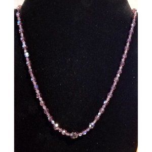 **Antique Art Deco AB Amethyst Glass Necklace**